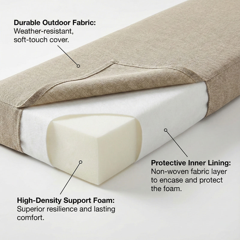 Custom Bench Cushion - Eco-Friendly & Durable - 3