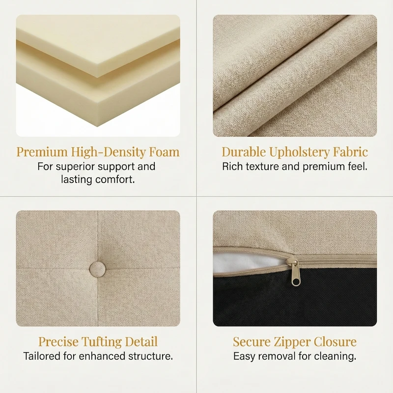 Tufted Chair Cushions - Classic Button Elegance - 2