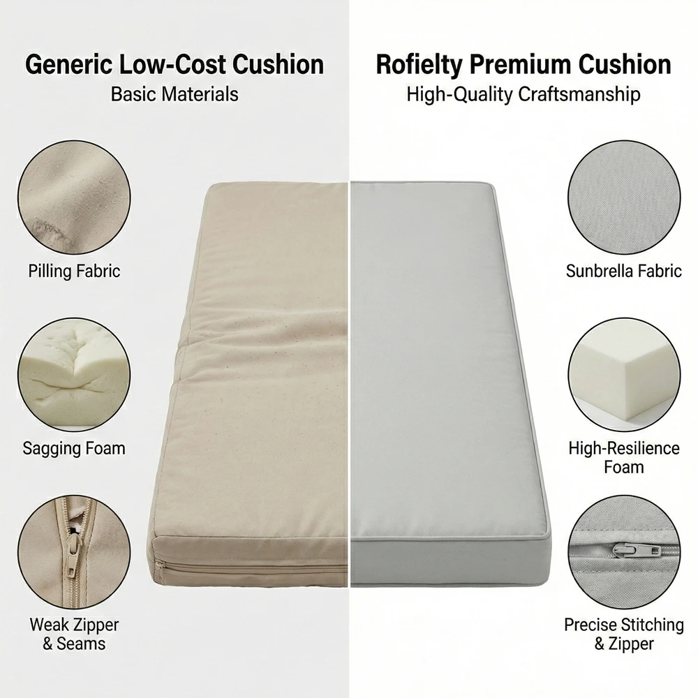 Outdoor Bench Cushions - All-Weather Durability - 4