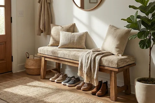 Custom entryway bench cushion