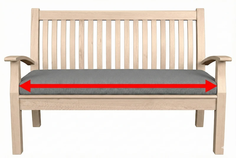 How to measure bench cushion width