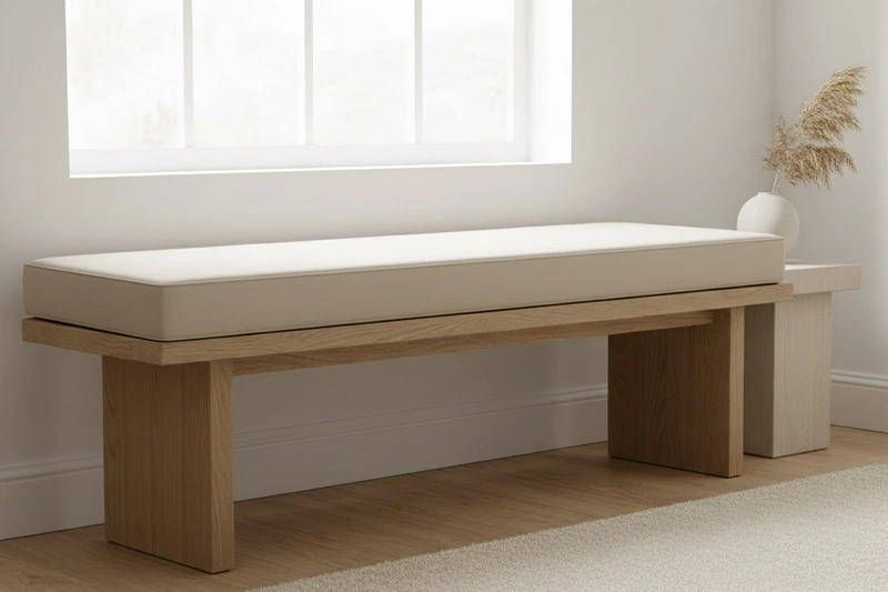 Elegant indoor bench cushions in various colors and patterns