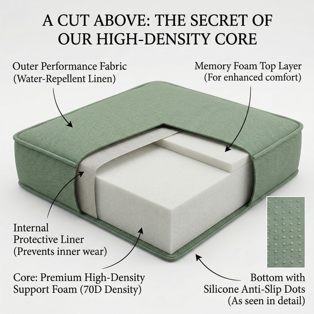 High Back Chair Cushions - Full Spine Support - 3