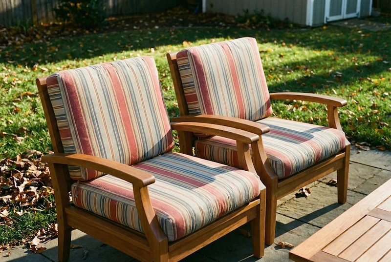 Outdoor cushions after years of use still looking vibrant and well-maintained