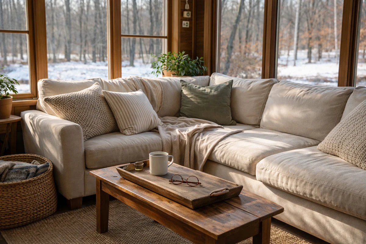Quality cushioned furniture showing consistent comfort across seasons