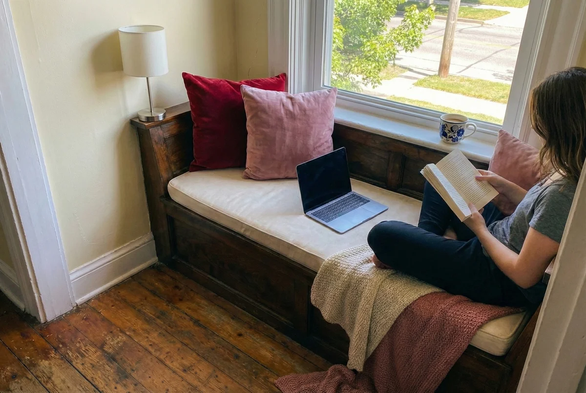 The romantic nook being enjoyed on an ordinary day