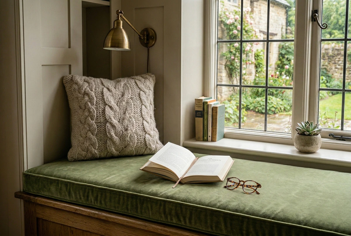 Comfortable reading nook with quality cushioning