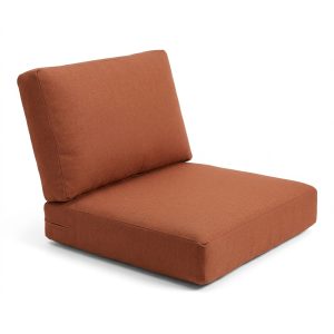 Custom terracotta deep seat outdoor cushions with thick base and matching backrest